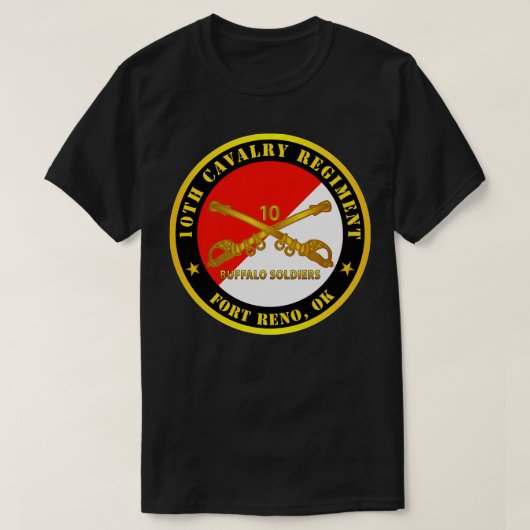 10th Cavalry Regiment Fort Reno OK Buffalo Soldaat T-shirt (Design voorkant)