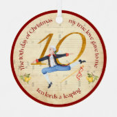 10th Day of Christmas Ten Lords A-Leaping Metalen Ornament (Voorkant)
