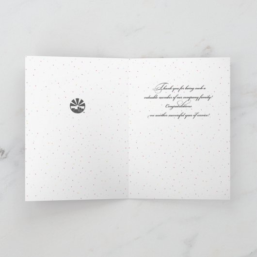 10th Employee Anniversary Sky, Customizable Black Kaart (Binnen)