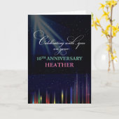 10th Employee Anniversary Sky, Customizable Black Kaart (Gele Bloem)