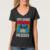 10th Grade Level Unlocked Video Game Back to Schoo T-shirt (Voorkant)