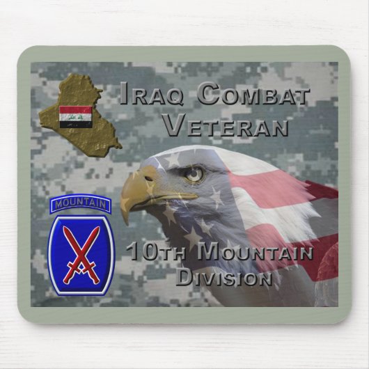 10th Mountain Div Irak Veteraan van de strijd Muismat (Voorkant)