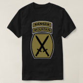 10th Mountain Division Brown Tab T-shirt (Design voorkant)
