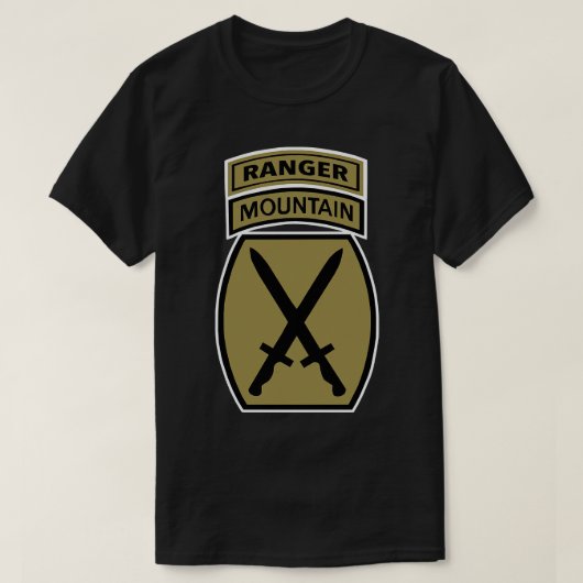10th Mountain Division Brown Tab T-shirt (Design voorkant)