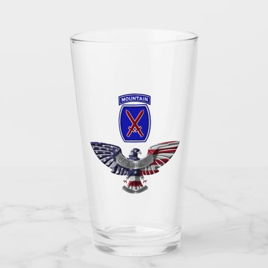10th Mountain Division "Klim naar de glorie" Eagle Glas (Voorkant)