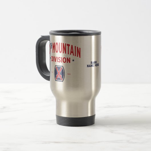 10th Mountain Division "Mountaineer" Custom Reisbeker (Voorkant links)