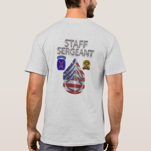 10th Mountain Division Staf Sergeant T-shirt (Achterkant)