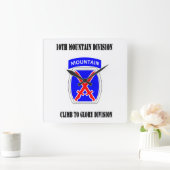 10th Mountain Division Wall Clock Vierkante Klok (Huis)