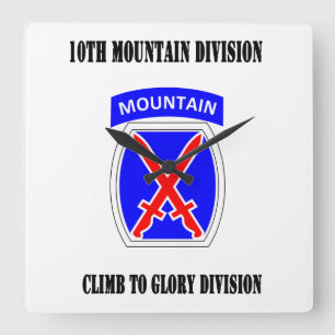 10th Mountain Division Wall Clock Vierkante Klok