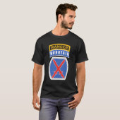 10th Mountain MTN Division Patch met Ranger Tab T-shirt (Voorkant volledig)
