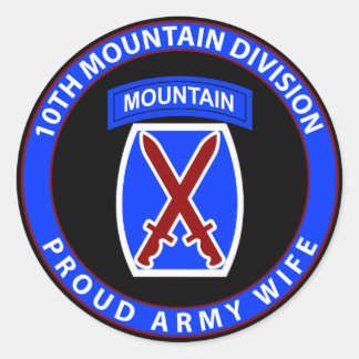 10th Mountain Vrouw Ronde Sticker