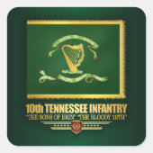 10th Tennessee Infantry Vierkante Sticker (Voorkant)