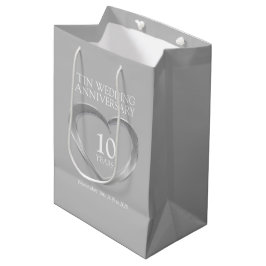 10th tin bruiloft jubileum foto cadeau tas medium cadeauzakje