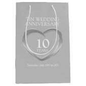 10th tin bruiloft jubileum foto cadeau tas medium cadeauzakje
