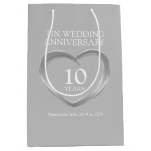 10th tin bruiloft jubileum foto cadeau tas