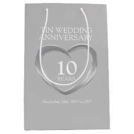 10th tin bruiloft jubileum foto cadeau tas medium cadeauzakje