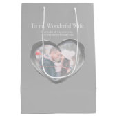 10th tin bruiloft jubileum foto cadeau tas medium cadeauzakje (Achterkant)