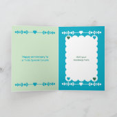 10th Tin Jubileum foto groen azuur Kaart (Binnen)