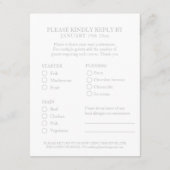 10th Tin Wedding Anniversary RSVP Maaltijdkeuze Informatiekaartje (Achterkant)