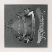 "10th Tin Wedding Jubileum"Aangepaste namen/Datum Legpuzzel (Horizontaal)