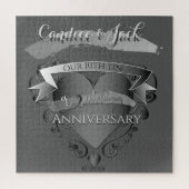 "10th Tin Wedding Jubileum"Aangepaste namen/Datum Legpuzzel (Verticaal)
