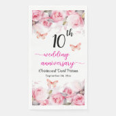 10th Tin Wedding Jubileum Blush Rozen Servet (Voorkant)