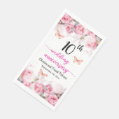 10th Tin Wedding Jubileum Blush Rozen Servet (Hoek)