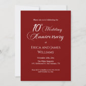 10th Tin Wedding Jubileum Elegant Script Kaart (Voorkant)