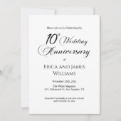 10th Tin Wedding Jubileum Elegant Script Kaart (Voorkant)