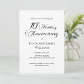 10th Tin Wedding Jubileum Elegant Script Kaart (Staand voorkant)
