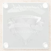 10th Tin Wedding Jubileum Heart Emblem Onderzetter (Achterkant)