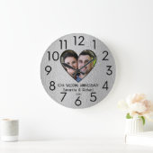 10th Tin Wedding Jubileum Paar Naam Foto Grote Klok (Huis)
