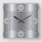 10th Tin Wedding Jubileum Wall Clock Vierkante Klok (Voorkant)