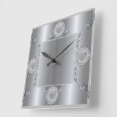10th Tin Wedding Jubileum Wall Clock Vierkante Klok (Hoek)