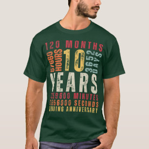 10th Wedding Anniversary 10 Years Old Marriott Vin T-shirt