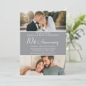 10th Wedding Anniversary Celebration Then and Now Kaart (Staand voorkant)
