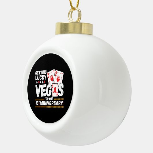 10th Wedding Anniversary - Couples Las Vegas Trip Keramische Bal Ornament (Rechts)
