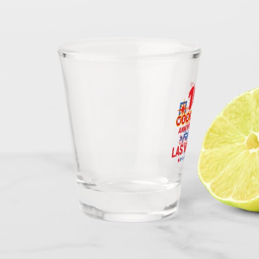 10th Wedding Anniversary Couples Las Vegas Trip Shot Glas (Links)