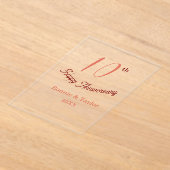 10th wedding anniversary peach pastel name retro b acryl uitnodigingen (Laagn)