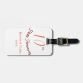 10th wedding anniversary peach pastel name retro b bagagelabel (Voorkant horizontaal)