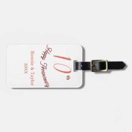 10th wedding anniversary peach pastel name retro b bagagelabel