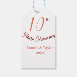 10th wedding anniversary peach pastel name retro b cadeaulabel