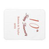 10th wedding anniversary peach pastel name retro b magneet (Horizontaal)