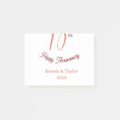 10th wedding anniversary peach pastel name retro b post-it® notes (Voorkant)