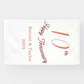 10th wedding anniversary peach pastel name retro b spandoek (Horizontaal)