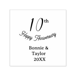 10th wedding anniversary peach pastel name retro b  zelfinktende stempel