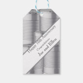 10th Wedding Anniversary, Tin Anniversary Cadeaulabel (Achterkant)