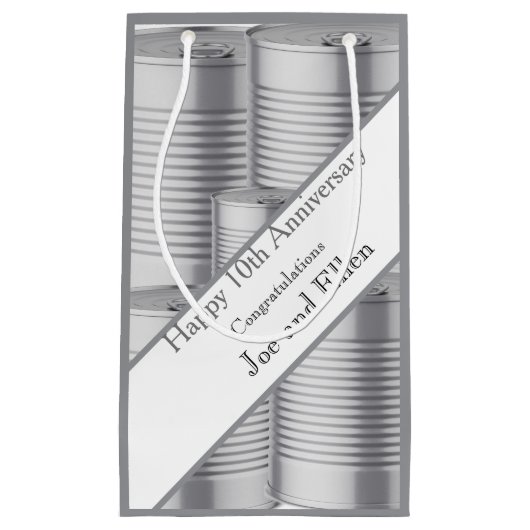 10th Wedding Anniversary, Tin Anniversary Klein Cadeauzakje (Voorkant)