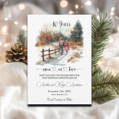 10th Wedding Anniversary Winter Landscape Romantic Save The Date