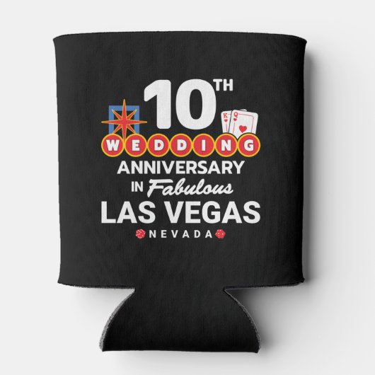 10th Wedding Jubileum Couples Las Vegas Trip Blikjeskoeler (Achterkant)